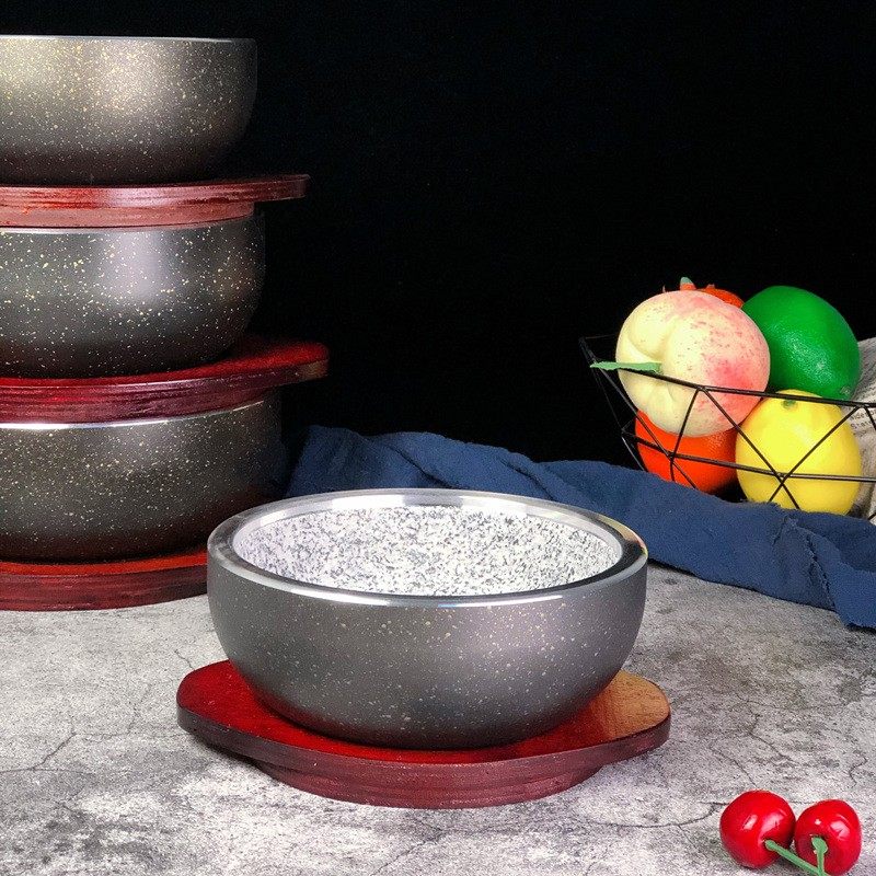 三聪石锅 石锅拌饭专用石锅碗 酒店餐厅商用包铝抗裂韩式拌饭石碗,厨房/烹饪用具,砂锅/石锅,淘宝优惠券,粉丝福利购,淘宝优惠卷