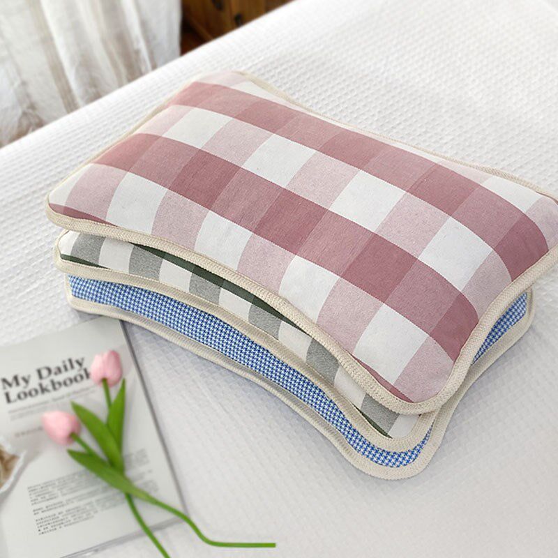 老粗布凉席枕头单人宿舍护颈保健助睡眠男女天然荞麦枕午休枕