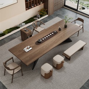 意式 商业办公休闲区茶桌书桌两用会客桌家用泡茶台 极简实木设计款