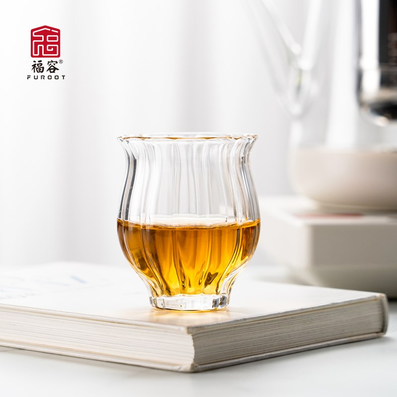 福容金樽杯品茗杯高硼硅玻璃杯耐高温防烫功夫茶杯透明喝茶杯单杯