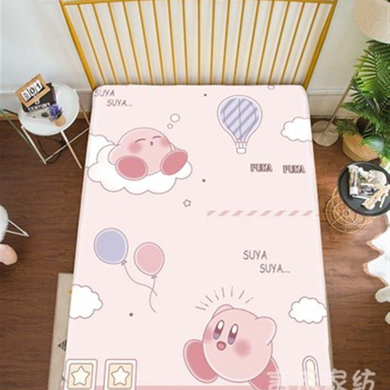 星之卡比床单印花kirby同款床笠儿童学生宿舍卡通床罩1,2米单人床