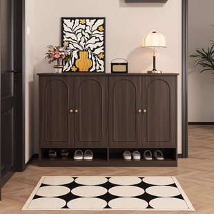 实木鞋柜家用门口收纳一体靠墙2025新款超薄入户鞋柜门外走廊用柜