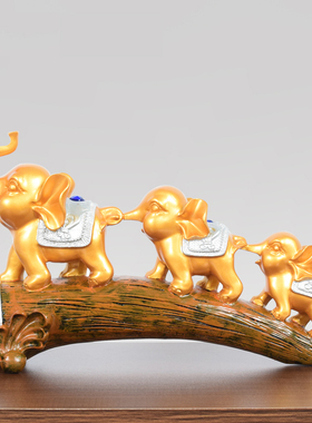 亲子象大象客厅酒柜电视柜摆件创意家居玄关家装饰品三只小象摆设