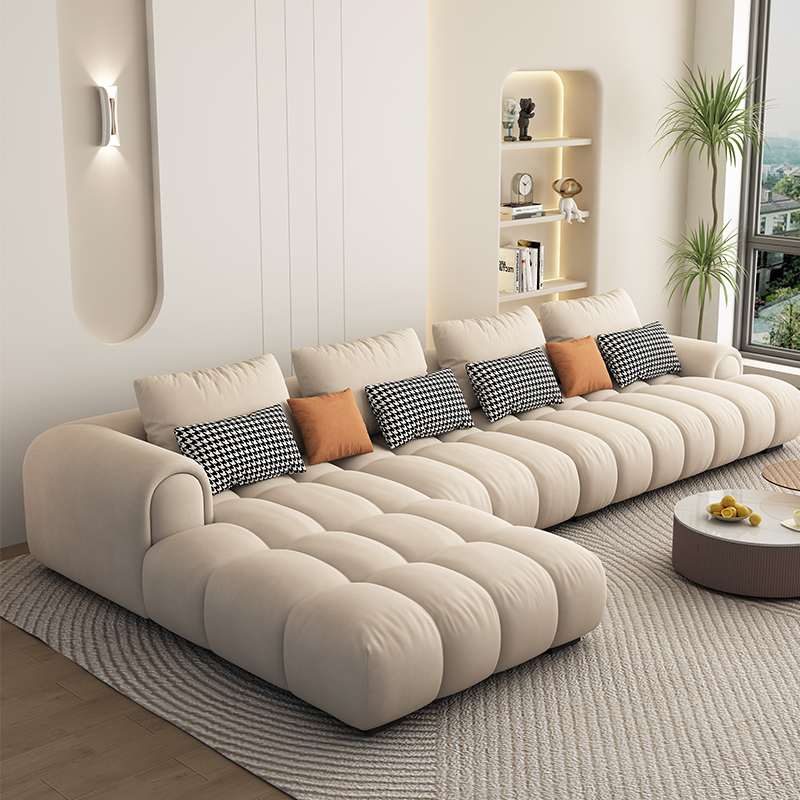 2023新款法式豆腐块奶油风沙发简约现代客厅大小户型乳胶布艺沙发
