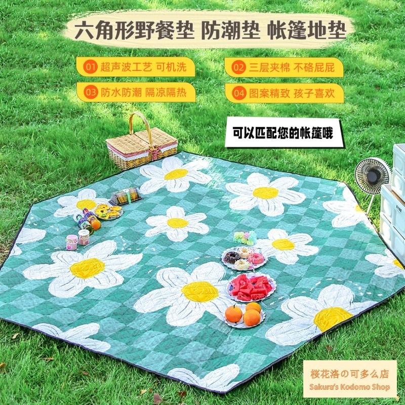双面铝膜防潮垫六角铝箔帐篷野餐垫学生宿舍打地铺隔寒木地板地垫图片