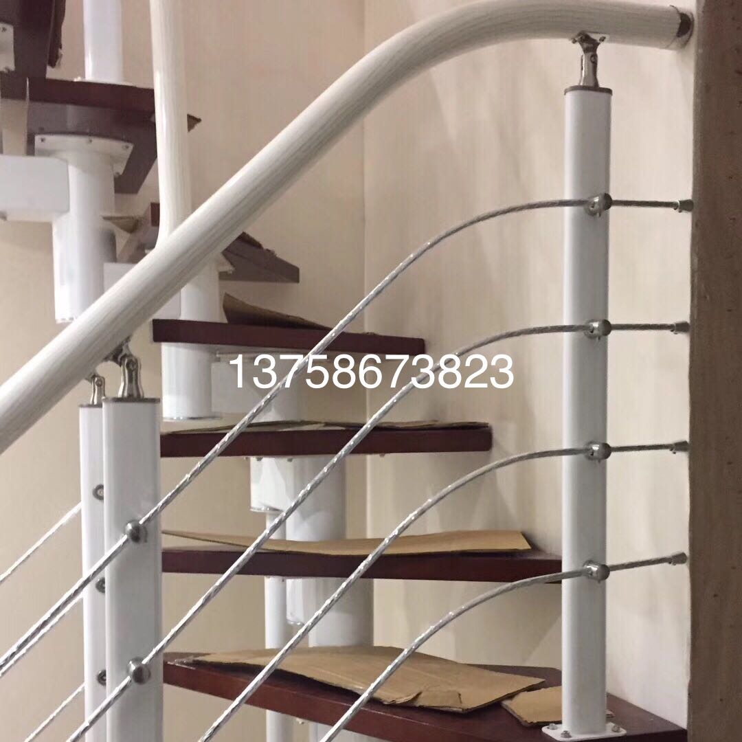 楼梯扶手碳钢拉丝立柱阁楼护栏飘窗栏杆扶手PVC楼梯围栏五金配件