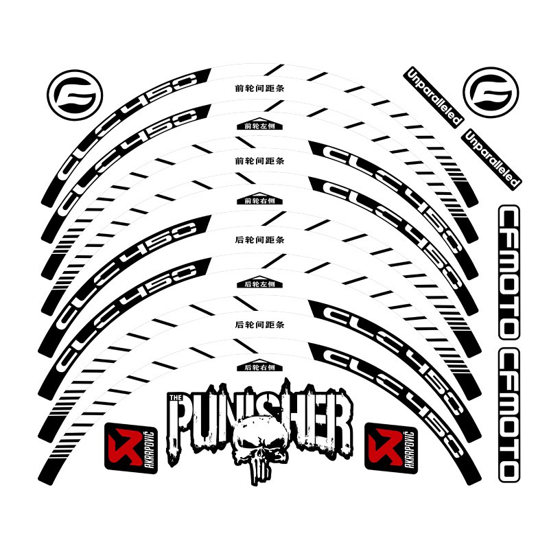 适用春风CLC改装轮毂反光贴贴花防水贴纸车圈轮圈改装配件