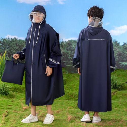 2025新儿童雨衣轻薄透气小学中学生长款雨披带书包位环保无味便携