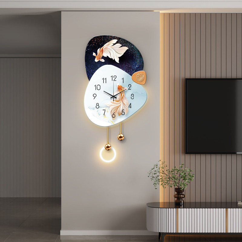 钟表挂钟客厅2025新款简约现代餐厅创意时钟家用装饰灯画表挂墙