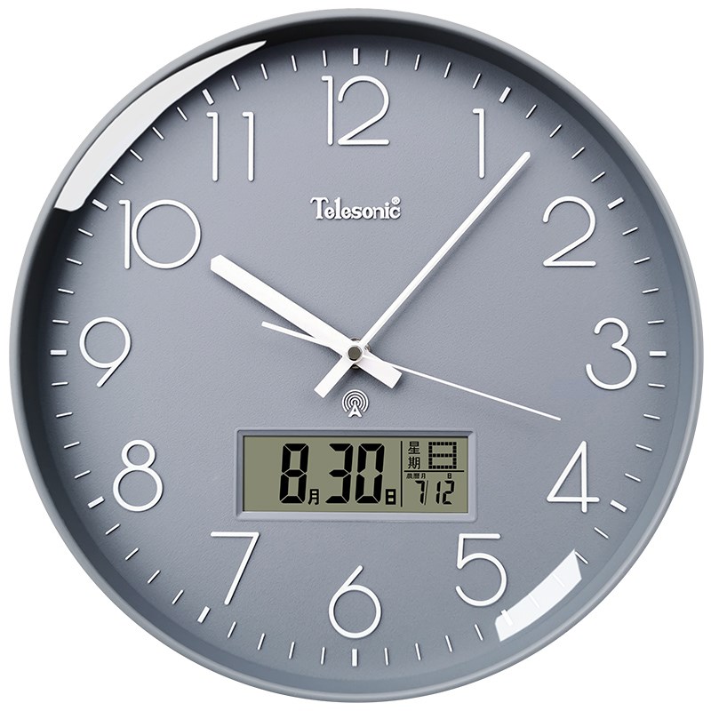 天王星超静音自动对时电波钟表挂钟客厅挂墙大气颜色家用简约时钟