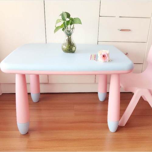 加厚儿童塑料桌椅 幼儿园学习桌椅 宝宝游戏餐桌椅玩具桌(桌价)
