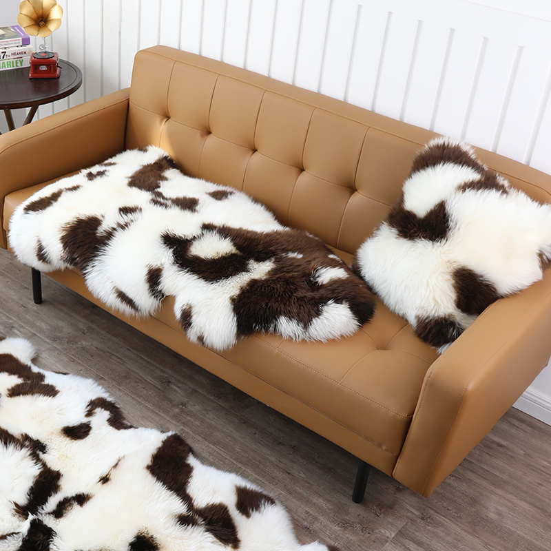 创意色彩抱枕靠垫纯羊毛沙发靠枕飘窗床上装饰枕头皮草长毛抱枕