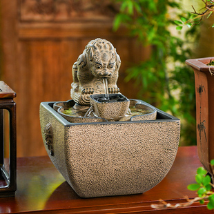 乔迁开业礼品桌面流水生财摆件循环水景办公室玄关茶店装饰工艺品