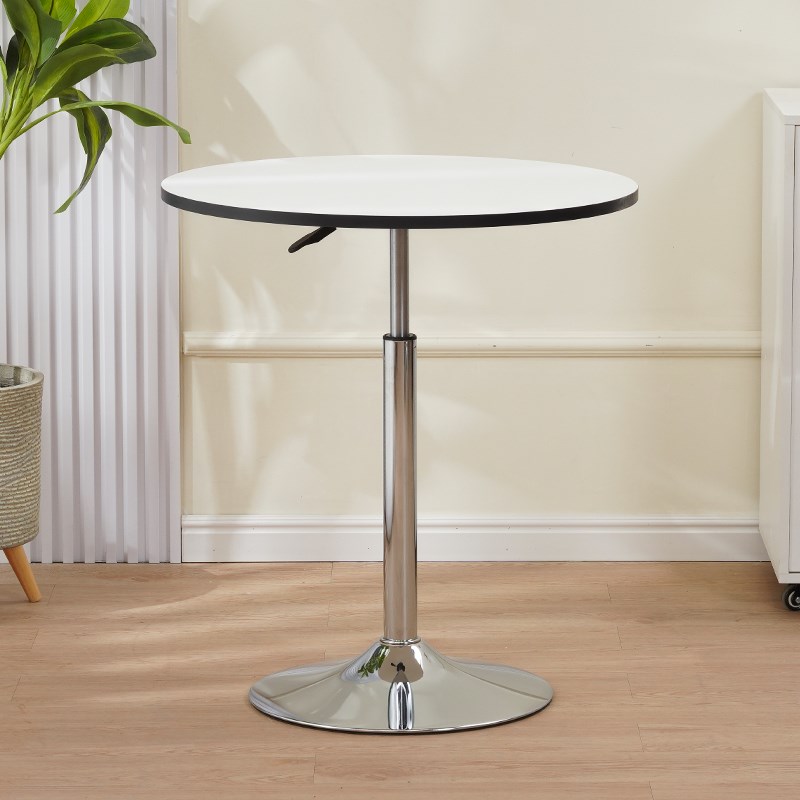 木板材质小圆桌升降桌酒吧桌高脚咖啡洽谈桌简约办公升降台密度板