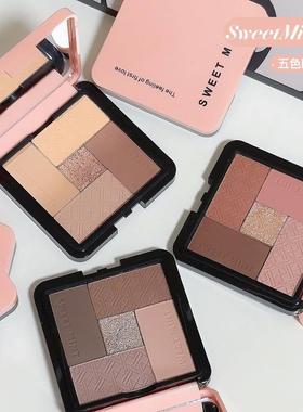 SWEETMINT五色眼影盘珠光哑光高光修容一体盘初学者大地色眼影T29