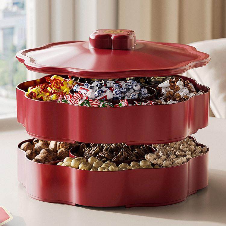 中国风零食盒家用客厅茶几乾果盒分格多层带盖子坚果瓜子糖果盒,餐饮具,果盆/果盘/果篮,淘宝优惠券,粉丝福利购,淘宝优惠卷
