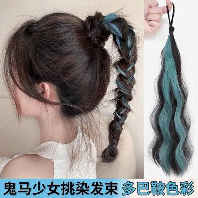 自绕式丸子头假发发束女挑染假发圈低扎蓬松盘发神器花苞头假马尾