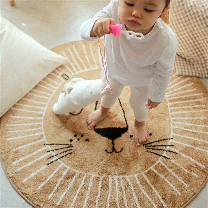 岚轩卡通圆形地毯可爱加厚幼儿园儿童房卧室床边加厚电脑椅地垫