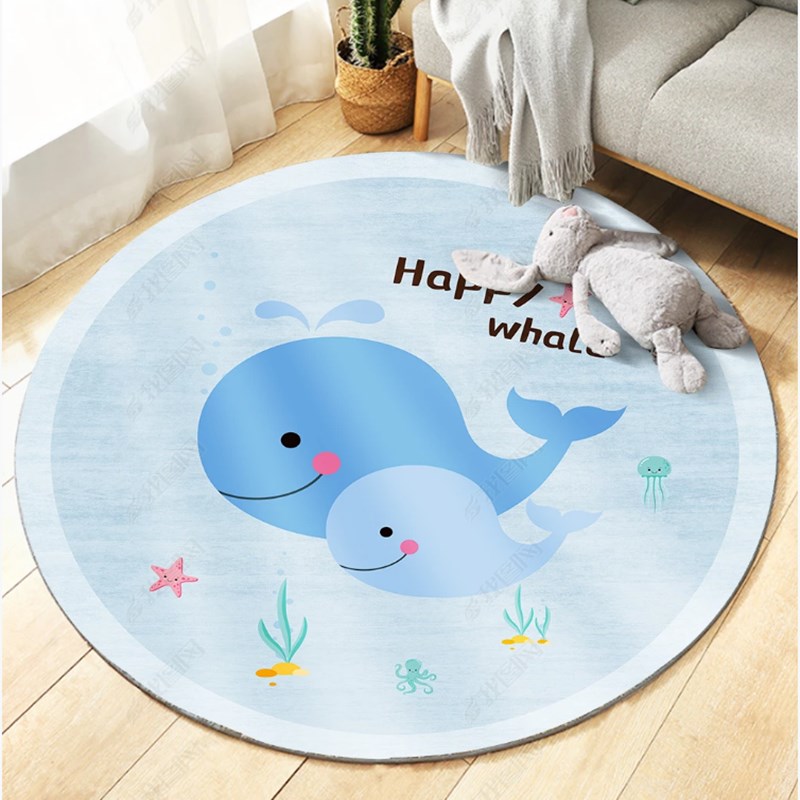 圆形地垫电脑椅转椅坐垫吊篮吊椅儿童卧室床边地毯可爱卡通少女心