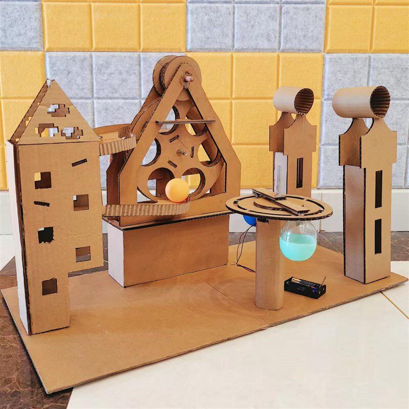 创意自制未来城市交通手工材料包儿童废物利用纸板科学小制作diy