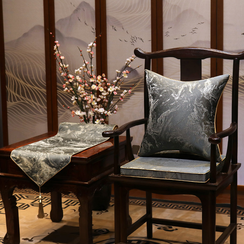 中式椅垫红木沙发坐垫实木家具凳子垫餐椅太师椅茶椅圈椅座垫定制
