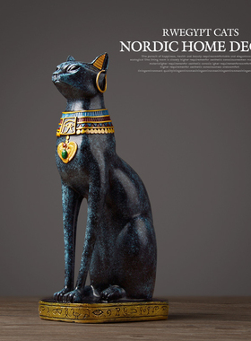 埃及猫摆件客厅电视柜玄关酒柜家居饰品创意招财工艺品乔迁礼品