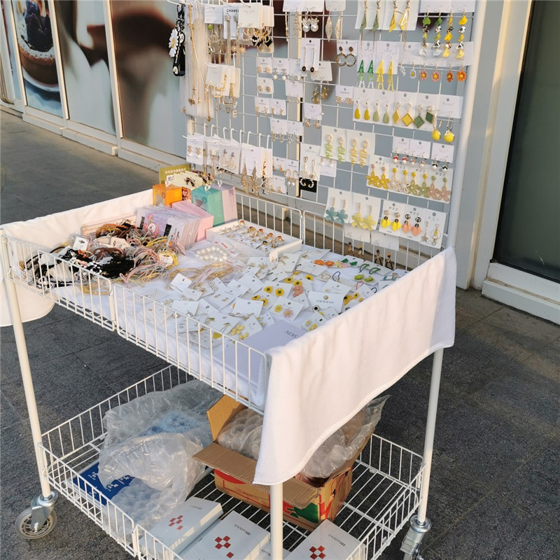 夜市摆摊地推折叠桌促销手推车移动折叠架子便携地推促销台拆装轮