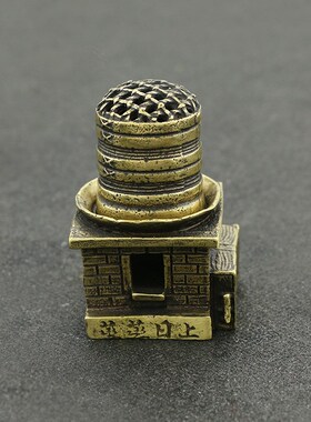 仿古纯黄铜迷你蒸笼香薰炉小摆件古玩蒸蒸日上开业礼品家居摆设