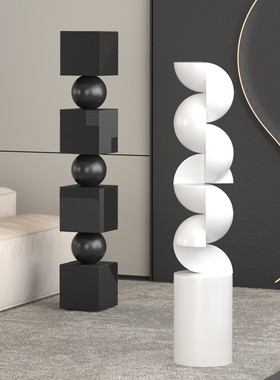 由居 无尽之柱落地摆件酒店雕塑售楼处走了玄关空间软装抽象异形