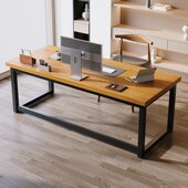 实木电脑桌家用台式 卧室长书桌双人电竞桌原木学习桌办公桌工作台