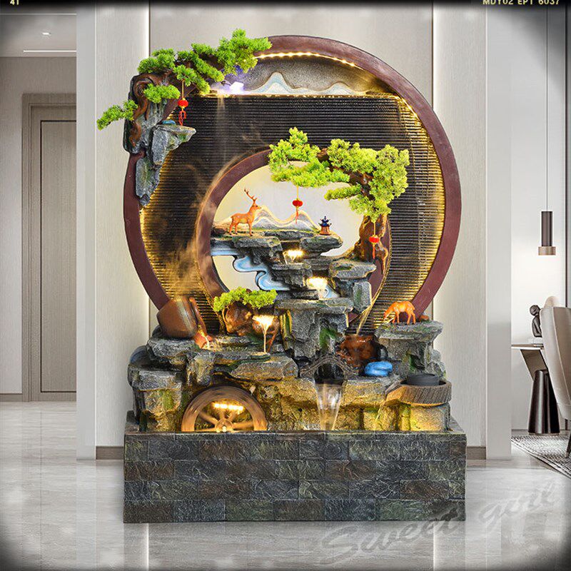 大型假山流水喷泉玄关水景墙屏风客厅庭院鱼缸景观装饰品落地摆件,家居饰品,流水摆件,淘宝优惠券,粉丝福利购,淘宝优惠卷