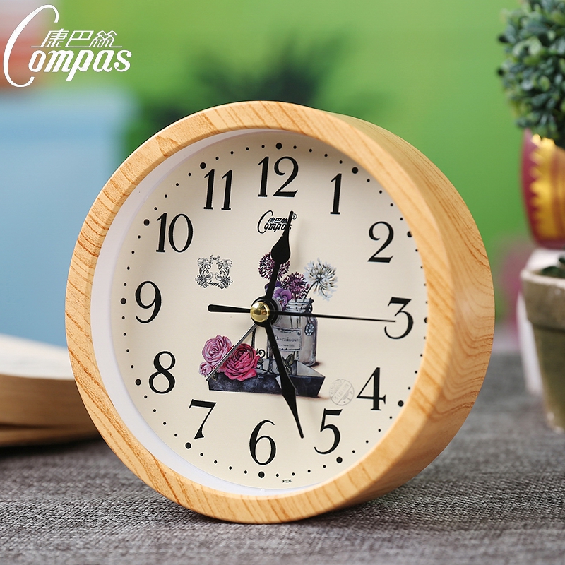 康巴丝12cm学生创意床头静音闹钟儿童卧室简约时尚个性电子时钟表
