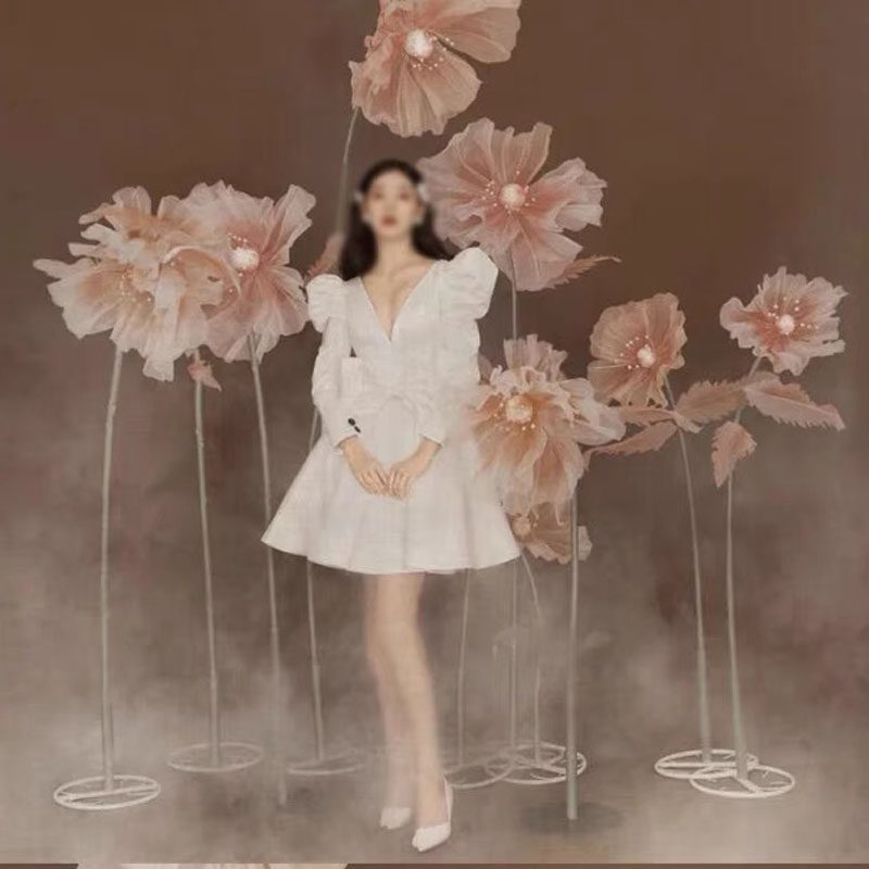 婚庆新款路引婚纱摄影道具影楼拍照主题写真梦幻超仙仿真丝网花