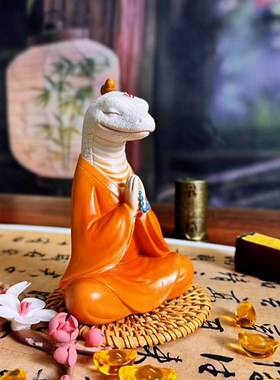 狐黄常蟒蛇年摆件柳大家办公室桌面装饰品打坐堂口吉祥物车载内饰