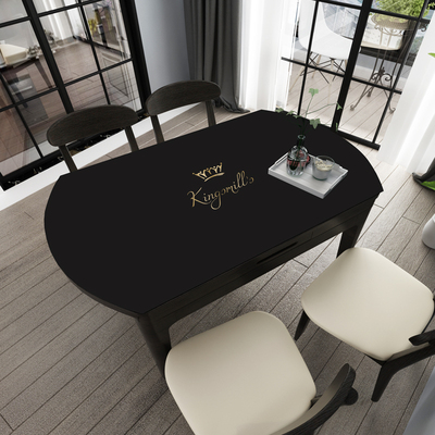 皮革桌布椭圆桌可折叠pvc防水防油免洗家用圆形餐桌皮革桌垫加厚