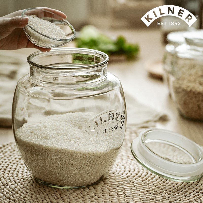 米桶kilner家用五谷杂粮储存罐食品级玻璃面桶防虫防潮密封装米缸