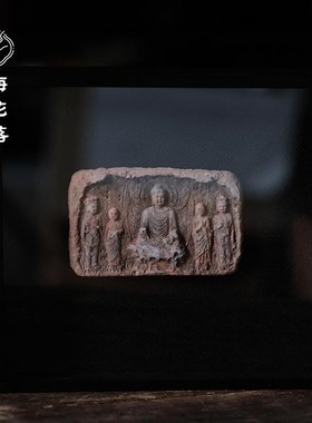 梅花落龙门石窟摆件大卢舍那像龛壁画挂件壁挂雕塑陶瓷刘峥安手作