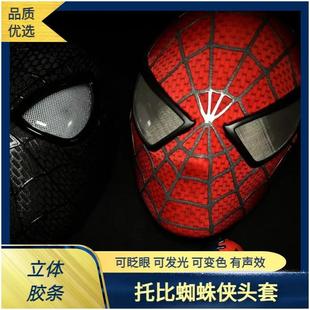 初代蜘蛛侠面具托比马奎尔一代头套电影还原电动可动发光眨眼面罩