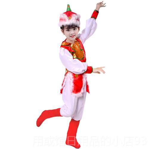 正品六儿童蒙古舞一蹈族演出服少数民表演服筷子舞服哒马蹄哒蒙族