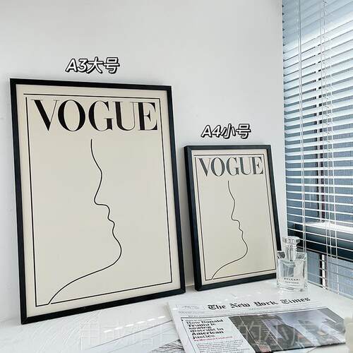 正品北简约时尚线条i件sn韩风家居现代黑色细欧边铝框装饰画摆玄