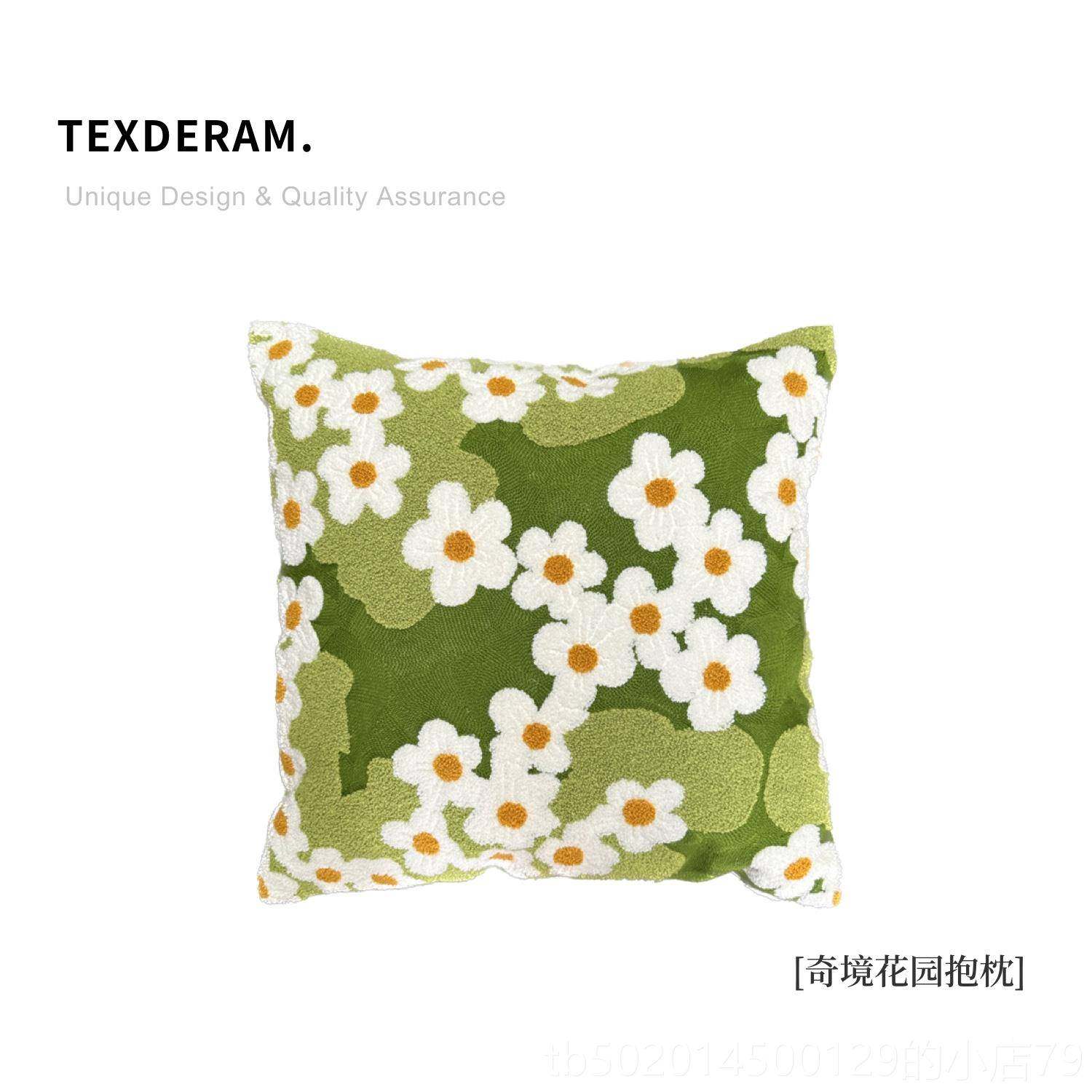 高档Texdram态度奇境花园沙法式手工羊毛地毯艺术清e新 发抱枕茶