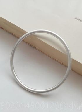 高档推荐！文古磨法砂简约复古做旧手工实足银999纯银手镯心艺手