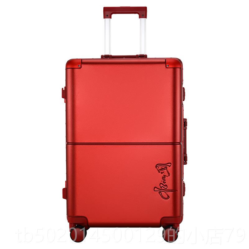 高档行李箱女结陪嫁拉杆箱婚礼用框静婚音嫁防刮密码皮箱24铝寸妆