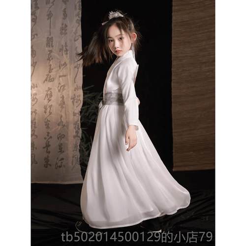 高档童服汉服秋新款中国风超仙古侠女童儿汉服装武侠风古走秀演出