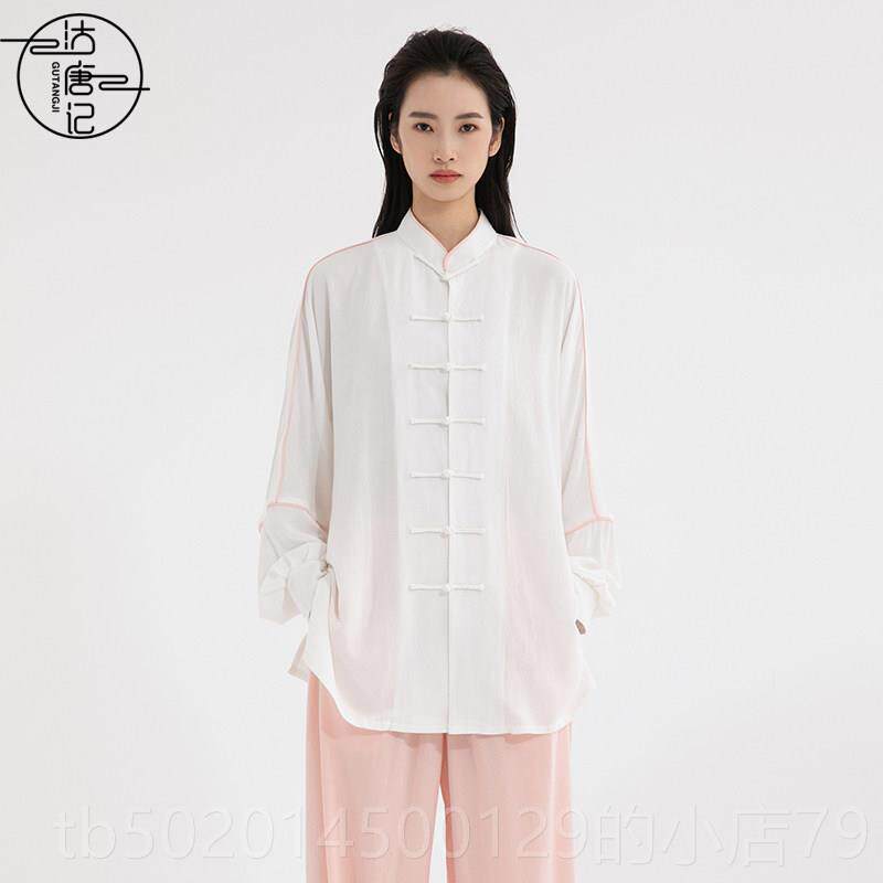 高档25款轻薄棉麻套男装服太极服拳春夏季武术八段锦练功女服中国