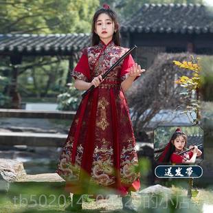 高档木童女孩代中国式女主服装表演武装术风格锦衣护卫将汉军剑兰