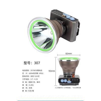 高档雅纳LED强光头户灯充电超亮远射外头1式戴钓鱼灯电筒铝合金00