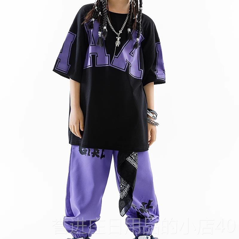 正品儿童街舞表演士服装男孩街舞潮服女孩爵舞服装街装头新t台服