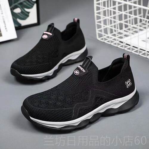 高档老京布鞋女春秋妈妈运动鞋一脚底蹬中老年健鞋软舒适老北人鞋