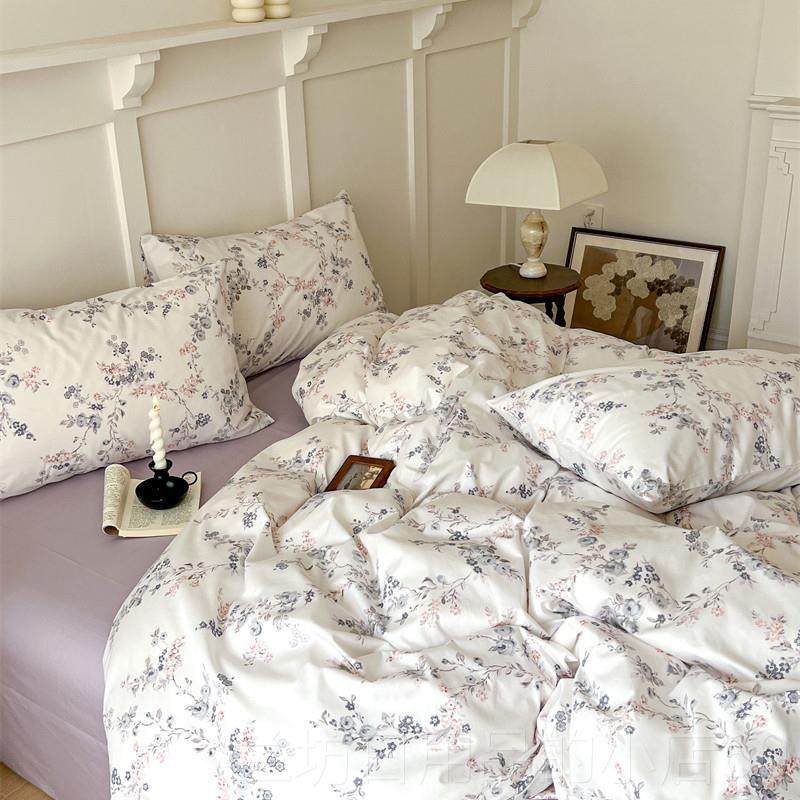 高档人雅清新小淡少碎花田园风全棉四件套 女心床品简单唯美双床,床上用品,床品套件/四件套/多件套,淘宝优惠券,粉丝福利购,淘宝优惠卷